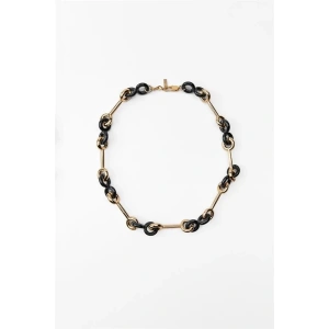 Kontrast Zincir Kolye - Siyah