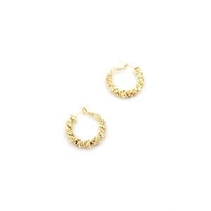 Küçük Boy Tırtıklı Küpe - Altın