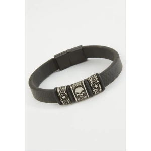 Kuru Kafa Kaliteli Mıknatıslı Suni Deri Bileklik