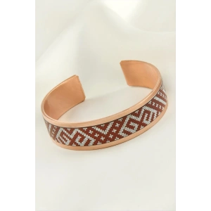 Labirent Kalın Bakır Kelepçe Bileklik