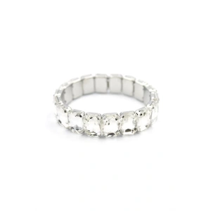 Lastikli Taşlı Bilezik - Beyaz