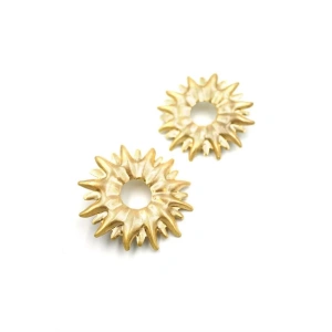 Metal Güneş Küpe - Altın