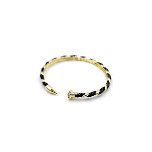 Mineli Çivi Bilezik - Siyah