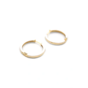 Mineli Halka Küpe - Beyaz