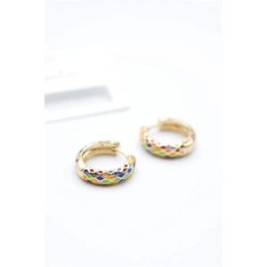 Mineli Halka Küpe - ÇOK RENKLİ