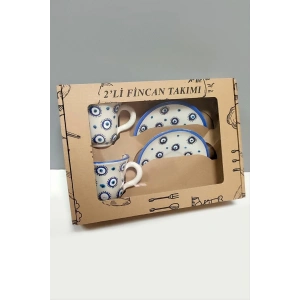 Nazar Desenli Seramik İkili Fincan Takımı