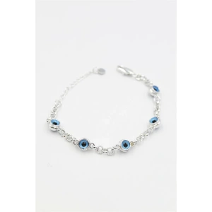 Nazarlı Zincir Bileklik - Gümüş