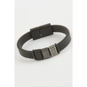 Noktalı Kaliteli Mıknatıslı Suni Deri Bileklik