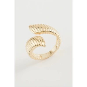 Oval Çizgili Metal Yüzük