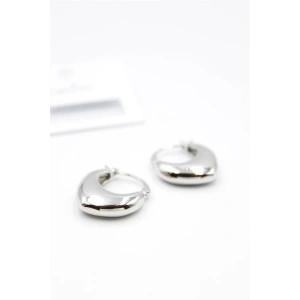 Oval Halka Küpe - Gümüş