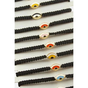 Oval Nazar Makrome Örgülü Bileklik