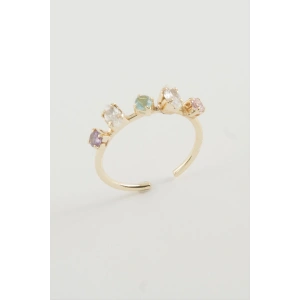 Oval Renkli Taşlı Yüzük