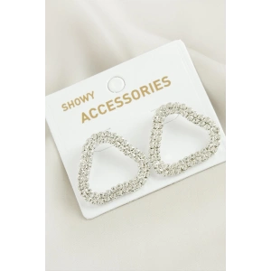 Oval Suyolu Taşlı Küpe