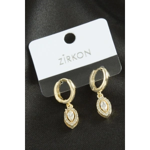 Oval Zirkon Taşlı Küpe