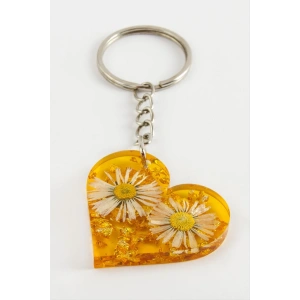 Papatya Kalp Epoksi Anahtarlık