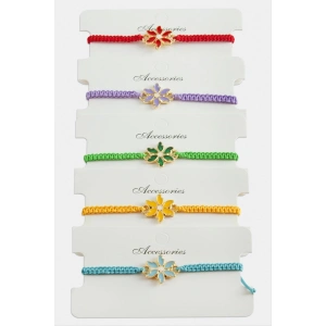 Papatya Makrome Örgülü Bileklik