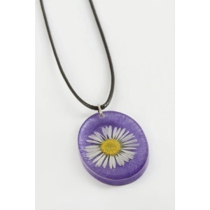 Papatya Oval Epoksi Kolye