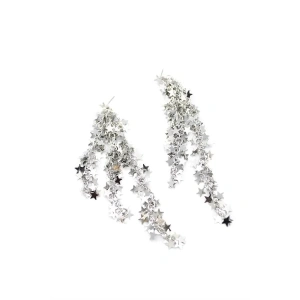 Sallantılı Yıldız Küpe - Gümüş