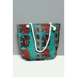 Satürn Desenli Plaj Çantası