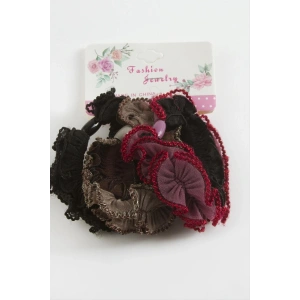 Şifon Kumaşlı Lastikli Toka 3 Adet