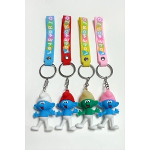 Şirinler Silikon Anahtarlık