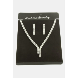 Tamtur Baget Zirkon Taşlı Lüks Set Kolye 7 mm