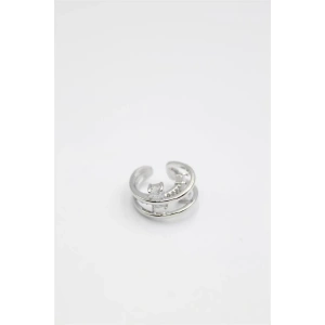 Taşlı Kıkırdak Küpe - Gümüş