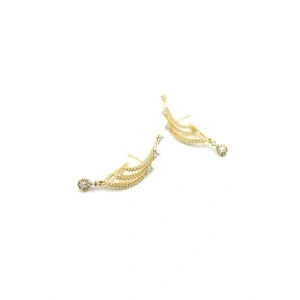 Taşlı Küpe - 14K Altın