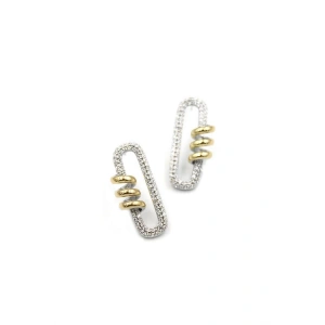 Taşlı Küpe - Altın