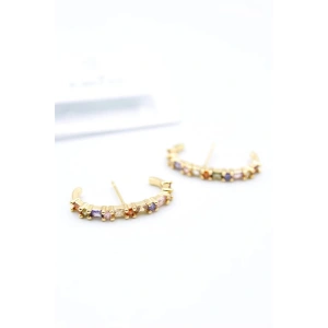 Taşlı Küpe - Altın