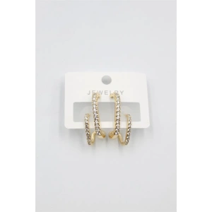 Taşlı Küpe - Altın