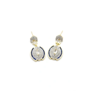 Taşlı Küpe - Mavi