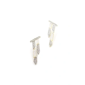 Taşlı Mineli Küpe - Altın