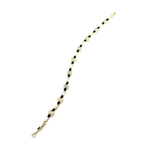 Taşlı Vip Bileklik - Siyah