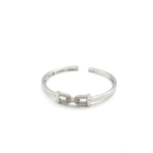 Taşlı Vip Bilezik - Gümüş