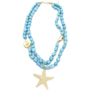 Turkuaz Doğal Taşlı Kolye - Turkuaz