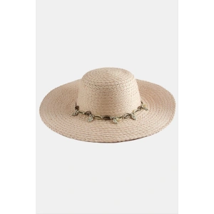 Üçgen Deniz Kabuğu Hasır Şapka