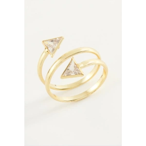 Üçgen Zirkon Taşlı Yüzük
