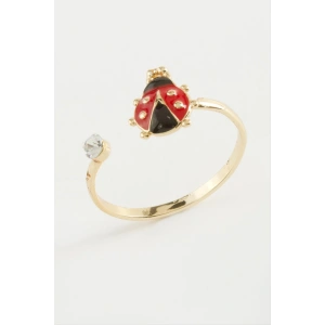 Uğur Böceği Mineli Taşlı Yüzük