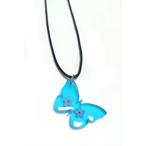 Unutma Beni Çiçeği Kelebek Epoksi Kolye