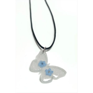Unutma Beni Çiçeği Kelebek Epoksi Kolye