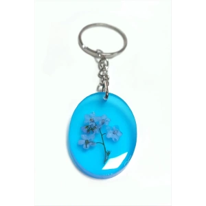 Unutmabeni Çiçeği Oval Epoksi Anahtarlık