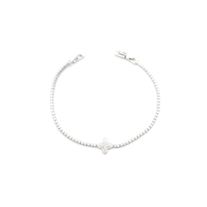 VC Yonca Taşlı Bileklik - Gümüş