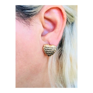 Vip Seri Gold Kalp Küpe