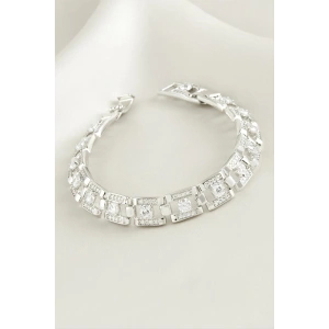 Xuping Kare Zirkon Taşlı Lüks Çelik Bileklik