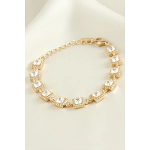 Xuping Kare Zirkon Taşlı Lüks Çelik Bileklik