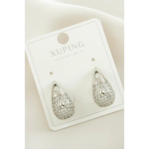 Xuping Su Damlası Zirkon Taşlı Lüks Çelik Küpe