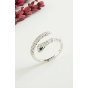 Xuping Yılan Zirkon Taşlı Lüks Çelik Yüzük