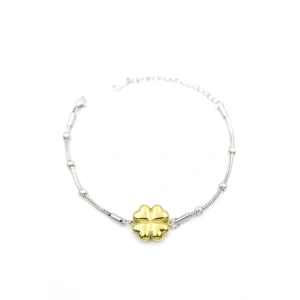 Yonca Zincir Bileklik - Altın