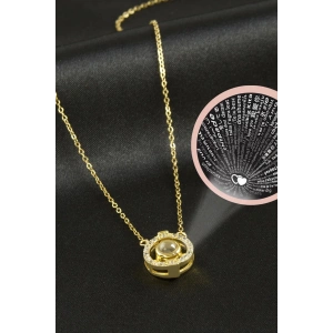 Yuvarlak Lüks Çelik Kolye 100 Dilde Seni Seviyorum